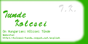 tunde kolcsei business card